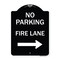 Signmission No Parking Fire Lane W/ Right Arrow Heavy-Gauge Aluminum Sign, 24" x 18", BW-1824-23735 A-DES-BW-1824-23735 - alternate 1